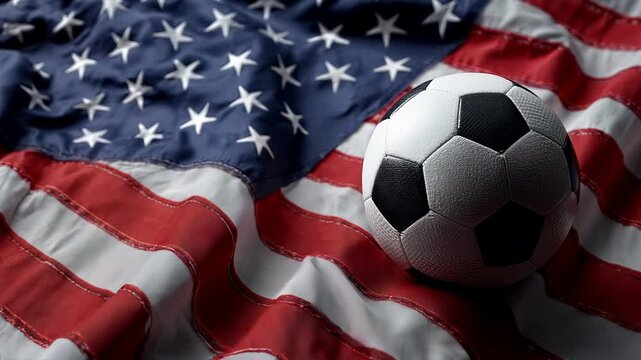 soccer ball with us american flag &ndash; concept for world cup and mls