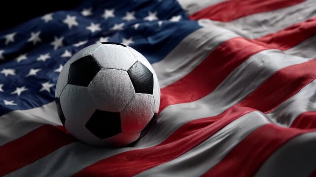 soccer ball with us american flag &ndash; concept for world cup and mls
