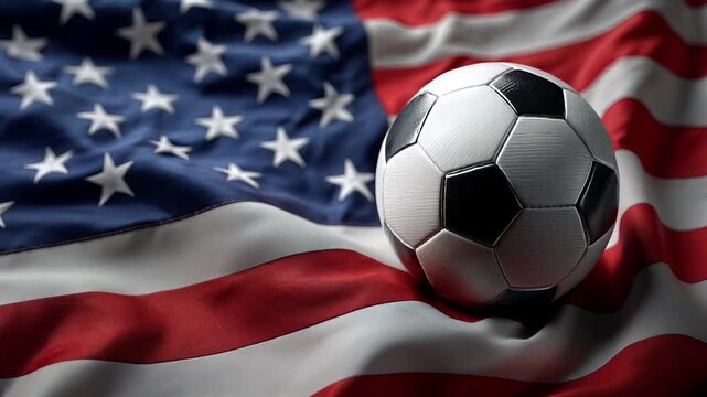 soccer ball with us american flag &ndash; concept for world cup and mls