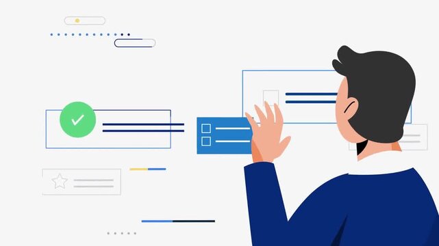 Online Form Submission Animation &ndash; User Filling Digital Checklist
