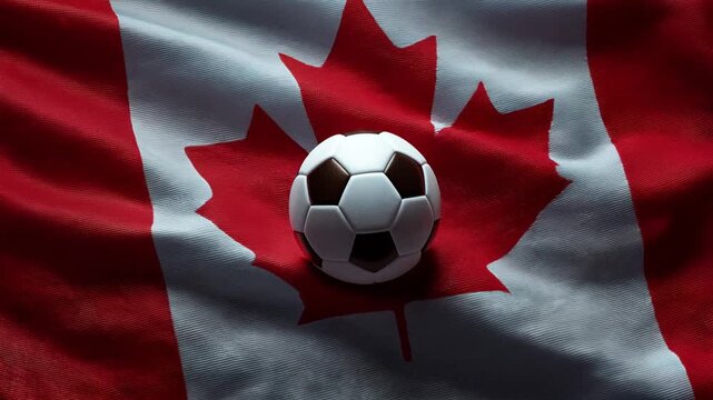soccer ball with canadian flag &ndash; concept for world cup and mls
