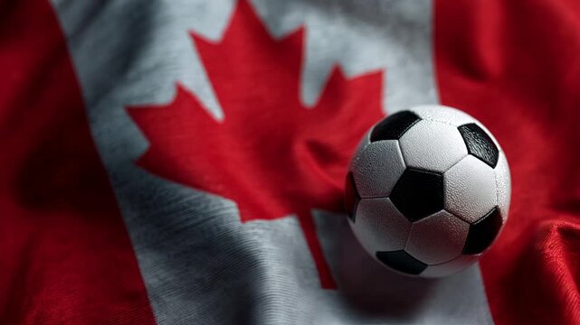 soccer ball with canadian flag &ndash; concept for world cup and mls