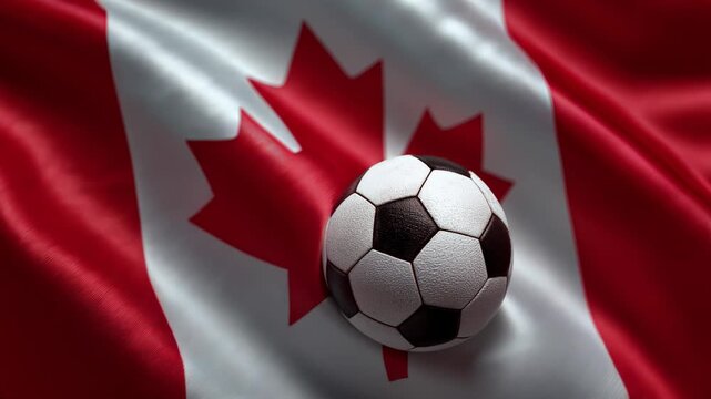 soccer ball with canadian flag &ndash; concept for world cup and mls