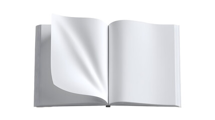 Naklejka premium Clear white blank book cover template is isolated on a white background