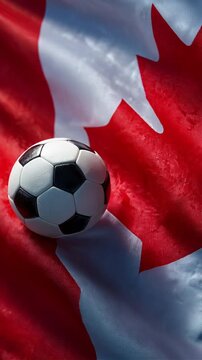 soccer ball with canadian flag &ndash; concept for world cup and mls