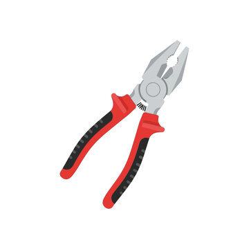 Professional electrician's hand tool, a versatile flat-nose pliers vector illustration for various repair and gripping tasks