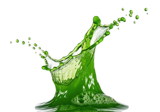 Green plant with water droplets in sunlight