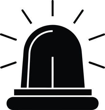 Alarm Siren silhouette vector art illustration and minimal black and white design