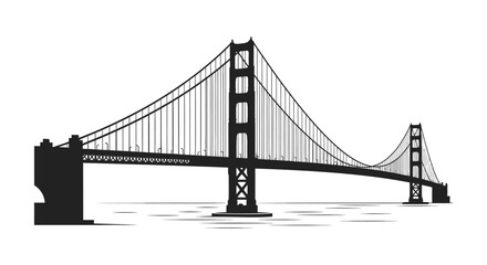 Obraz premium bridge silhouette with iconic suspension design high quality professional detailed modern