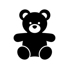 Obraz premium A charming simple illustration of a teddy bear with a white belly presented as a clean silhouette