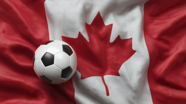 soccer ball with canadian flag &ndash; concept for world cup and mls