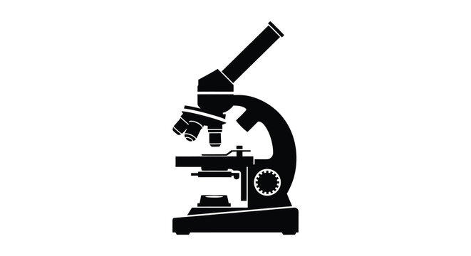 microscope silhouette on white background high quality professional detailed modern elegant