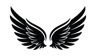 Fototapeta premium A pair of black wings with white accents