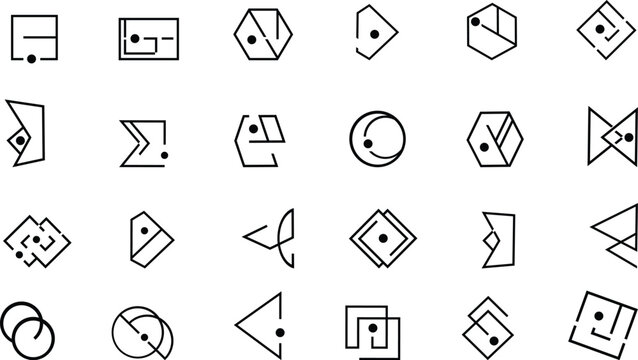 Gemini said

Black doodle alphabet set and business vector icon set for web design featuring line art symbols like arrows, email signs, house buttons, and letter logos on square internet information s