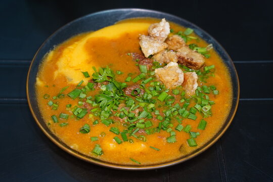 Caldo de Angu a Baiana - Carne Angu e Caldo