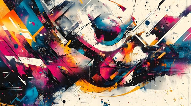 Vibrant Abstract Expressionist Digital Art with Chaotic Fluid Patterns and Textures