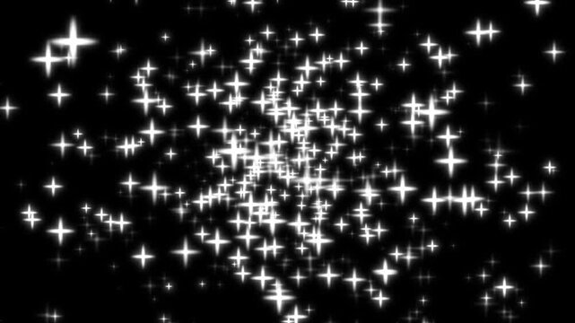 Twinkling blast particles animation, glitter star trail glow effect, magical fairy dust shimmer, luminous white sparkle burst motion, glowing particle stream, seamless loop 4k, black backgro