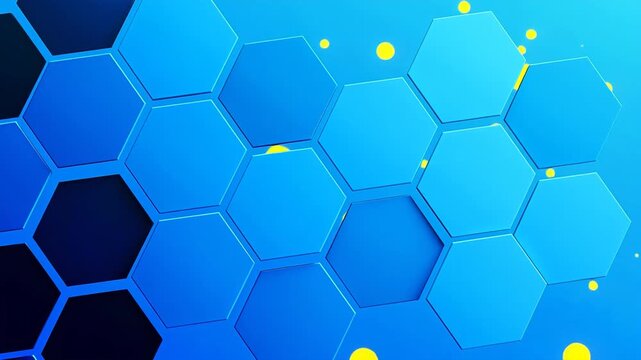 Vibrant hexagonal pattern with blue and yellow