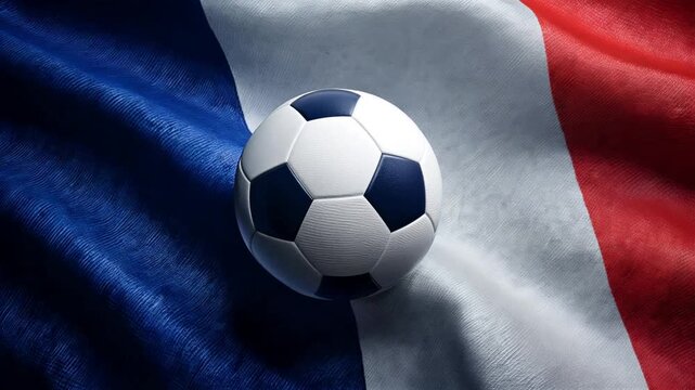 france football nation. french flag waving with soccer ball