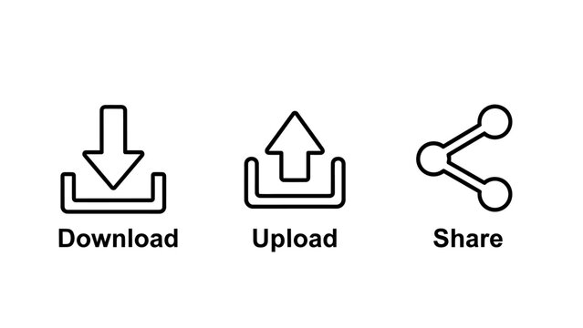 Download upload share interface icons with download interface internet transfer connection communication collection navigation experience application software development multimedia
