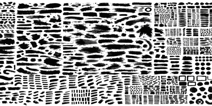 Abstract seamless pattern background with black and white QR code dots in a vector textile design featuring leopard lace textures and vintage grunge style for business wallpaper illustration