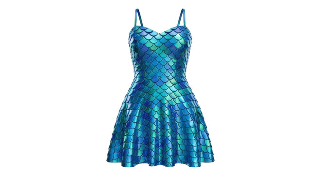 Mermaid-style dress with iridescent scales