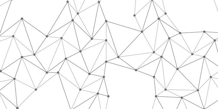 Abstract Network Connection Background, with Interconnected Pattern of Geometric Lines and Dots. Connection science and futuristic technology, digital structure, connected points, web.