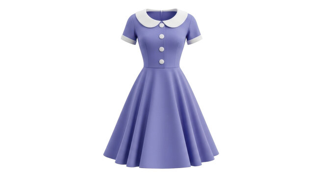 Vintage Purple Dress with White Peter Pan Collar