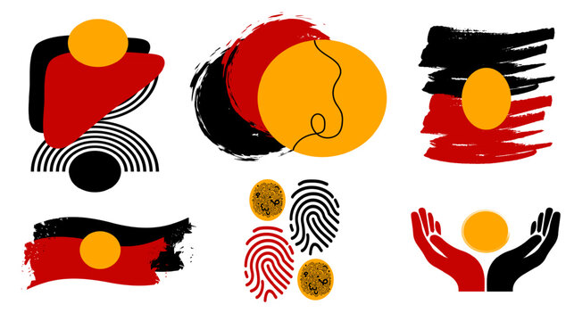 Australian Aboriginal Flag Background for NAIDOC Week Celebration, Indigenous Culture and Heritage Concept
