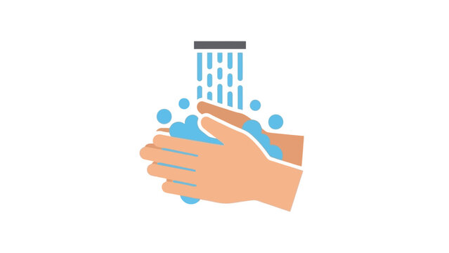 Illustration of hands being washed with soap and water to prevent the spread of germs
