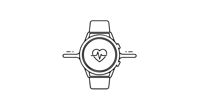 Smartwatch with heart rate monitor icon