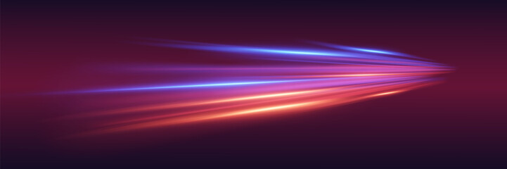 Magic neon lines with motion effect. © Oleksandr