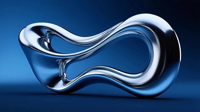 Smooth silver abstract wave sculpture