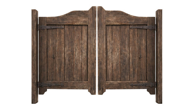 Wild west wooden saloon doors isolated on transparent background png