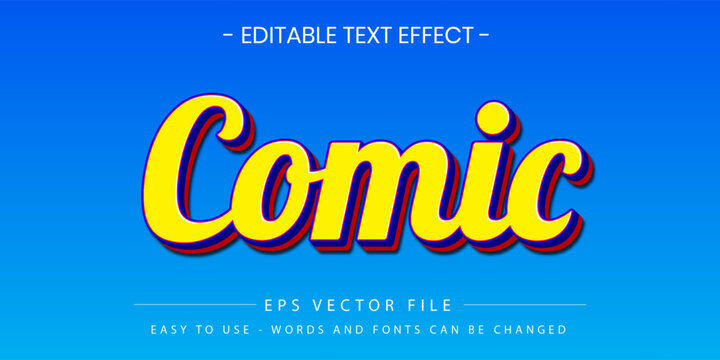 Comic Style Text Effect Yellow Blue Red