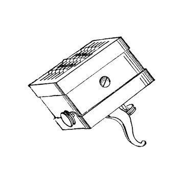 Antique Scarificator, Detailed Vintage Engraving of a Spring-Loaded Cupping Instrument, Old Vintage Illustration, 1897