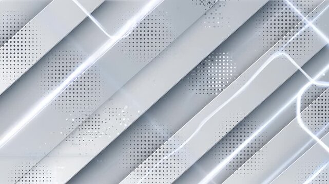 Abstract Geometric Diagonal Stripes with Halftone Dots and Light Effects.