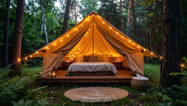 Luxurious forest glamping