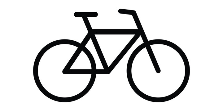 Single bicycle in black on white background bike transportation