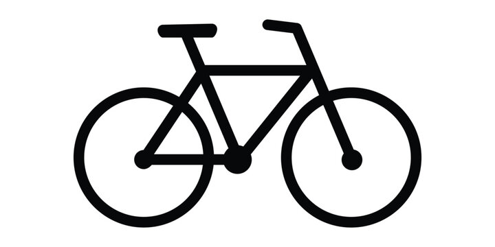 Single bicycle in black on white background bike transportation