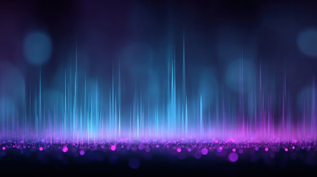 Abstract visualizer displays rising energy beams over a shimmering particle field