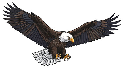 Fototapeta premium American Bald Eagle, Wildlife Illustration, Vector Bird, Flying Eagle