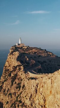 Cap Formentor Lighthouse Mallorca Aerial Sunset View