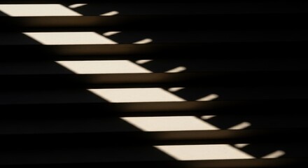 Naklejka premium Abstract Light and Shadow Pattern from Blinds, Geometric Shapes, Diagonal Lines, Warm Tone