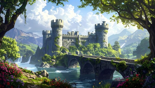 Medieval castle by water (1)
