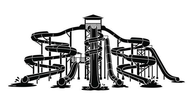 water park slides silhouette high quality professional detailed modern elegant stylish clean crisp vibrant colorful digital creative innovative contemporary premium stunning