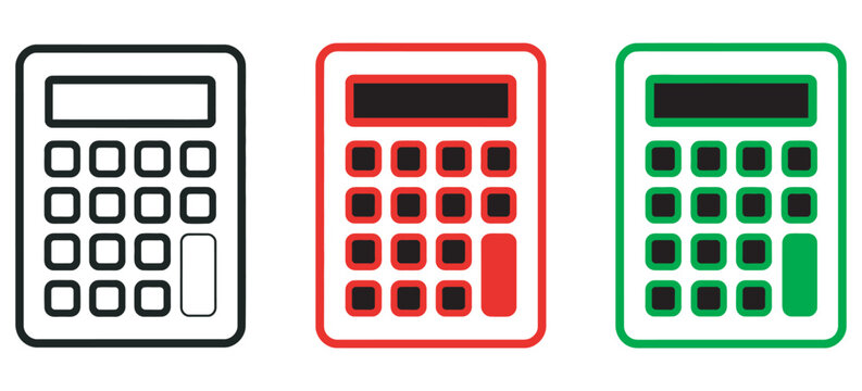Modern Calculator Icon Vector Illustration, finance accounting education mathematics business problem solving concept, financial app software UI design element