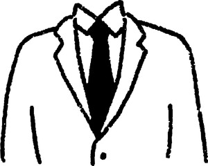 Fototapeta premium Formal Groom Suit Illustration Hand Drawn SVG