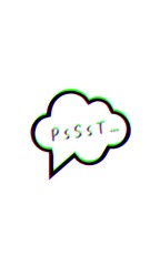 Obraz premium Psst Sound Text Animation: Attention Seeking Typography on Minimalist Background