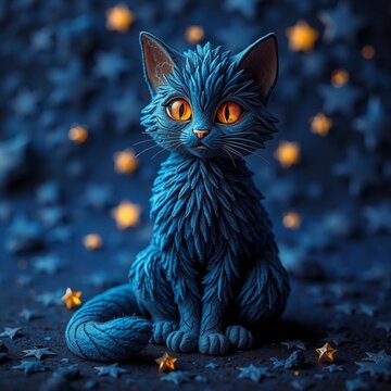 figura de gato azul